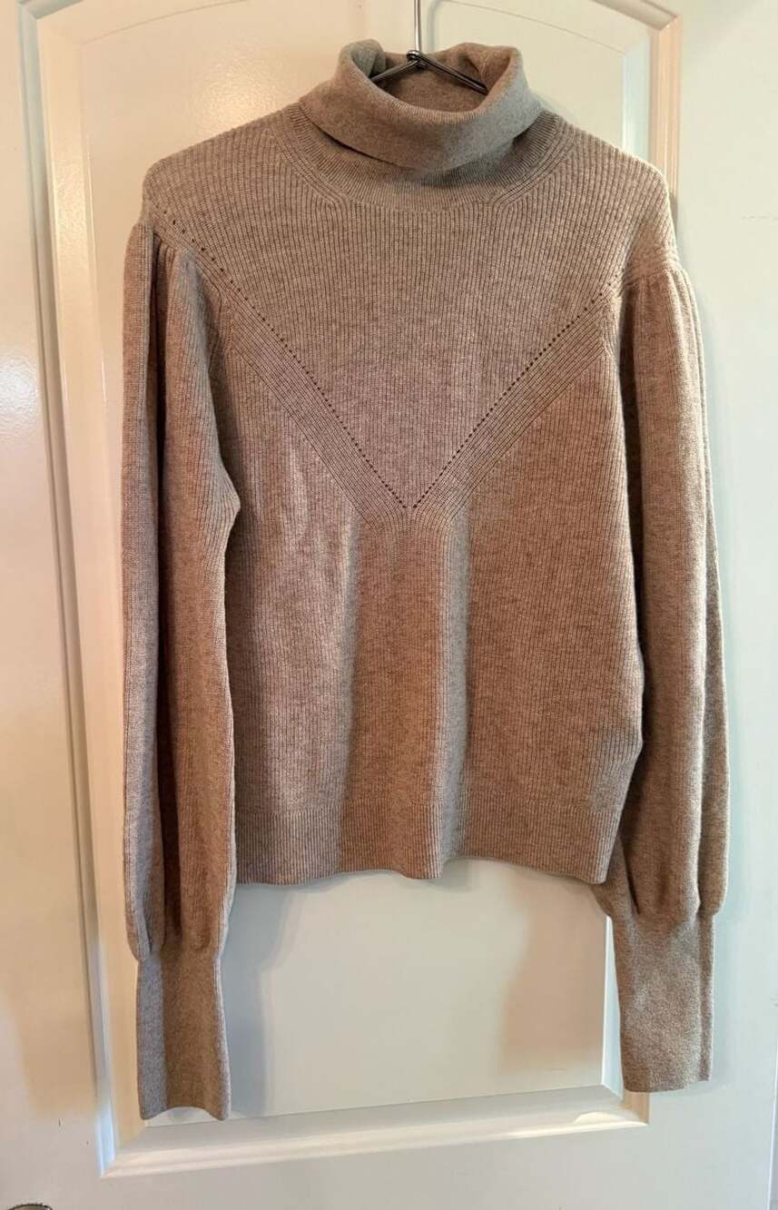 Ba&sh Turtleneck Sweater Size L Beige Chine